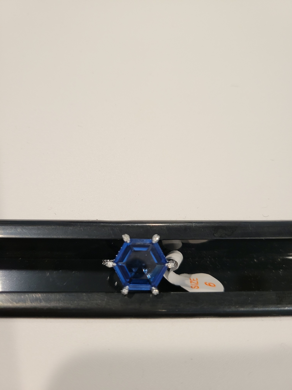 Blue Hexagon Cocktail Ring - Bomb Party Size 6
